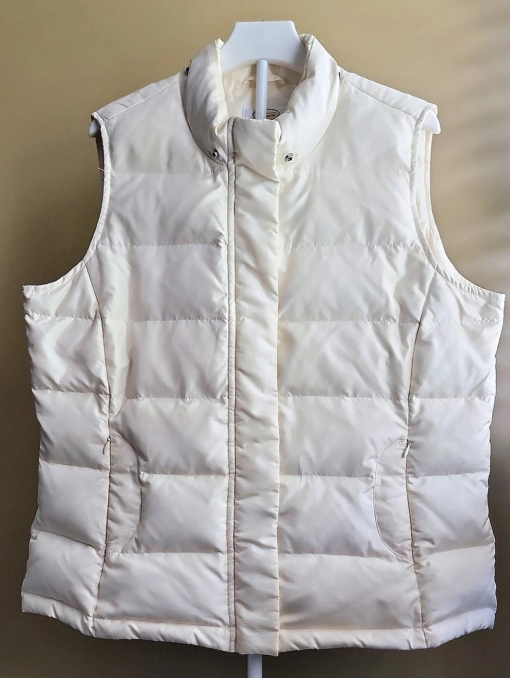 Talbots Petite Quilted Puffer Vest White Medium